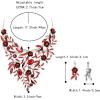 imageBriLove Wedding Bridal Leaf Cluster Jewelry Set for Women Crystal Flower Enamel Statement Necklace Dangle EarringsRuby Color SilverTone