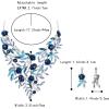 imageBriLove Wedding Bridal Leaf Cluster Jewelry Set for Women Crystal Flower Enamel Statement Necklace Dangle EarringsSapphire Color SilverTone
