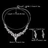 imageBriLove Wedding Bridal Simulated Pearl Necklace Earrings Jewelry Set for Women Filigree Vine YNecklace Dangle Earring Clear SilverTone