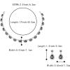 imageBriLove Wedding Jewelry Set for Women Bride Necklace Earrings Crystal Teardrop Oval Cluster Bridal Bridesmaid Party PromGrey SilverTone