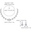 imageBriLove Wedding Jewelry Set for Women Bride Necklace Earrings Crystal Teardrop Oval Cluster Bridal Bridesmaid Party PromLight Purple SilverTone