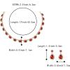 imageBriLove Wedding Jewelry Set for Women Bride Necklace Earrings Crystal Teardrop Oval Cluster Bridal Bridesmaid Party PromRuby Color GoldTone