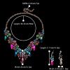 imageBriLove Womens Costume Fashion Crystal Floral Vine Leaf Statement Necklace Dangle Earrings SetMulticolor GoldTone