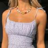 imageBriLove Womens Geometric Collar Necklace Irregular Rectangle Emerald Cut Cluster Stunning Crystal Simulated Pearl Statement Chunky Bib Necklace for PartyPink Multicolor GoldTone