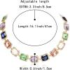 imageBriLove Womens Geometric Collar Necklace Irregular Rectangle Emerald Cut Cluster Stunning Crystal Simulated Pearl Statement Chunky Bib Necklace for PartyColourful GoldTone