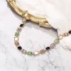 imageBriLove Womens Geometric Collar Necklace Irregular Rectangle Emerald Cut Cluster Stunning Crystal Simulated Pearl Statement Chunky Bib Necklace for PartyColourful GoldTone