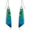 imageBriLove Dainty Elegant 925 Sterling Silver Natural Stone Unique Irregular Lightweight Dangle Drop Earrings Multiple Styles Jewelry for Birthday Party Gift02Natural StoneEmerald Color