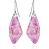 imageBriLove Dainty Elegant 925 Sterling Silver Natural Stone Unique Irregular Lightweight Dangle Drop Earrings Multiple Styles Jewelry for Birthday Party GiftIrregular StonePink