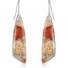 imageBriLove Dainty Elegant 925 Sterling Silver Natural Stone Unique Irregular Lightweight Dangle Drop Earrings Multiple Styles Jewelry for Birthday Party Gift01Natural Stone Brown