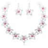 imageBriLove Unique Chic Flower Cluster Statement Necklace Dangle Earrings Jewelry Set for Women Costume Cosplay Party AccessoriesWhite