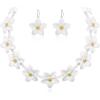 imageBriLove Unique Chic Flower Cluster Statement Necklace Dangle Earrings Jewelry Set for Women Costume Cosplay Party AccessoriesYellow