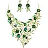 Emerald Color Gold-Tone