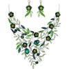 Emerald Color Silver-Tone