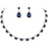 Sapphire Color Silver-Tone