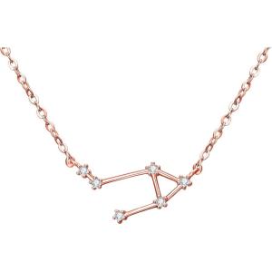 imageBriLove Gifts for Mom Women 925 Sterling Silver Necklace Zodiac Constellation Horoscope 12 Astrology Wedding Bridal CZ Pendant BirthdayChristmasAnniversaryLibra