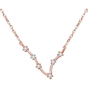 imageBriLove Gifts for Mom Women 925 Sterling Silver Necklace Zodiac Constellation Horoscope 12 Astrology Wedding Bridal CZ Pendant BirthdayChristmasAnniversaryPisces