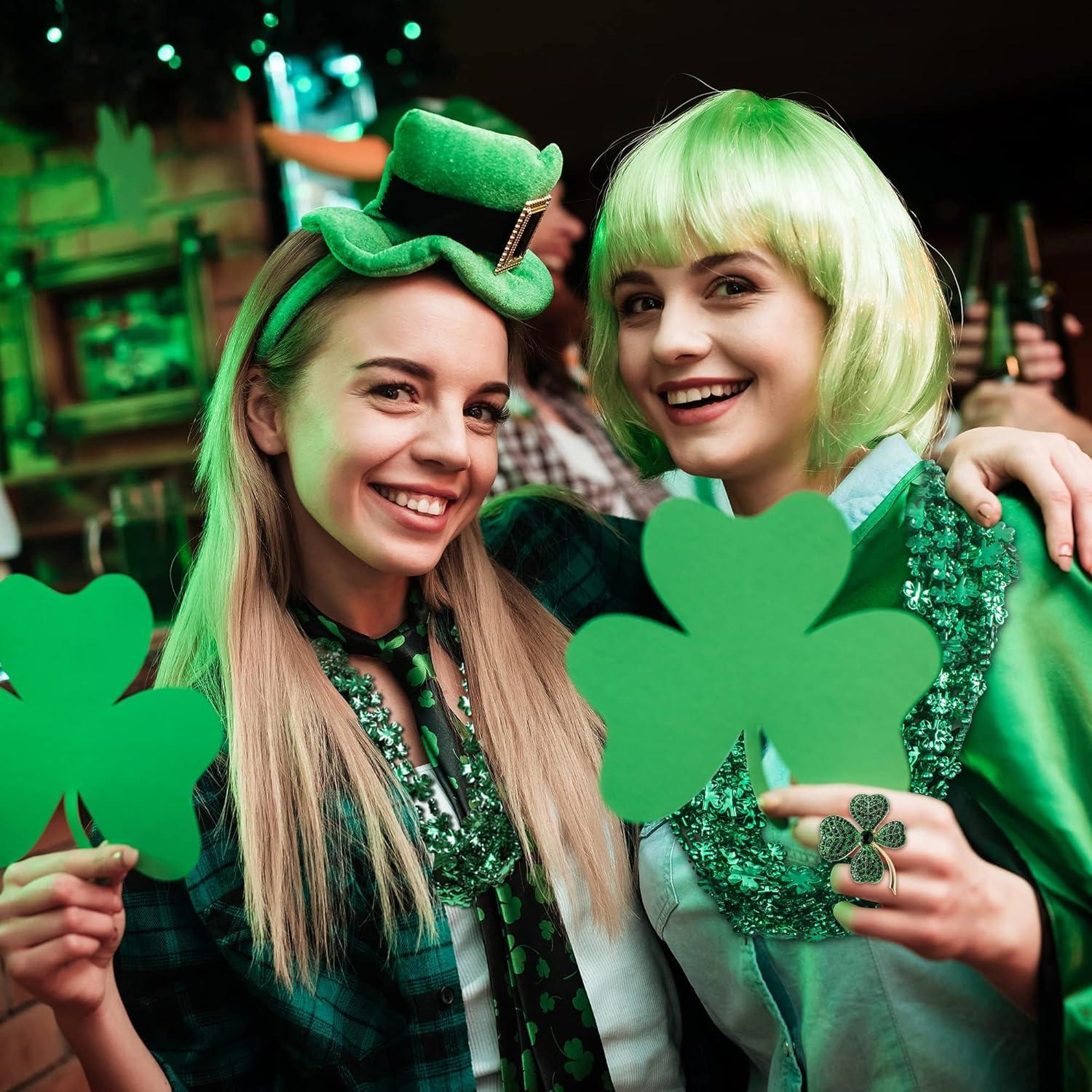 imageBriLove Clover Ring for Women Gorgeous Shiny Rhinestones Green Leaf Shape Statement Rings for St Patricks Day Party Prom Accessories Emerald Color GoldTone