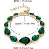 imageBriLove Shiny Gorgeous Womens Crystal Multi Teardrop Cluster Link Bracelet for Wedding Bridal Party Prom01Emerald Color GoldTone