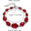 imageBriLove Shiny Gorgeous Womens Crystal Multi Teardrop Cluster Link Bracelet for Wedding Bridal Party Prom02Ruby Color SilverTone