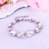 imageBriLove Shiny Gorgeous Womens Crystal Multi Teardrop Cluster Link Bracelet for Wedding Bridal Party Prom03Clear SilverTone