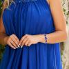 imageBriLove Shiny Gorgeous Womens Crystal Multi Teardrop Cluster Link Bracelet for Wedding Bridal Party Prom04Royal Blue SilverTone