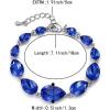 imageBriLove Shiny Gorgeous Womens Crystal Multi Teardrop Cluster Link Bracelet for Wedding Bridal Party Prom04Royal Blue SilverTone