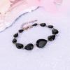 imageBriLove Shiny Gorgeous Womens Crystal Multi Teardrop Cluster Link Bracelet for Wedding Bridal Party Prom05Black SilverTone