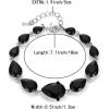 imageBriLove Shiny Gorgeous Womens Crystal Multi Teardrop Cluster Link Bracelet for Wedding Bridal Party Prom05Black SilverTone