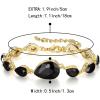 imageBriLove Shiny Gorgeous Womens Crystal Multi Teardrop Cluster Link Bracelet for Wedding Bridal Party PromBlack GoldTone