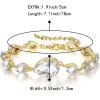 imageBriLove Shiny Gorgeous Womens Crystal Multi Teardrop Cluster Link Bracelet for Wedding Bridal Party PromClear GoldTone