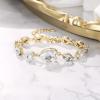 imageBriLove Shiny Gorgeous Womens Crystal Multi Teardrop Cluster Link Bracelet for Wedding Bridal Party PromClear GoldTone