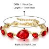 imageBriLove Shiny Gorgeous Womens Crystal Multi Teardrop Cluster Link Bracelet for Wedding Bridal Party PromRuby Color GoldTone