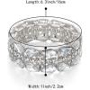 imageBriLove Wedding Bridal Elegant Crystal Double Row Teardrop Rhinestones Cluster Stretch Bangle Bracelet for Bride01Clear SilverTone