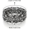imageBriLove Wedding Bridal Elegant Crystal Double Row Teardrop Rhinestones Cluster Stretch Bangle Bracelet for Bride04Grey BlackTone