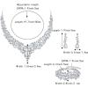 imageBriLove Wedding Bridal Jewelery for Women Austrian Crystal Teardrop Cluster Statement Necklace Dangle Earrings Link Bracelet Set01Clear SilverTone