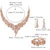 imageBriLove Wedding Bridal Jewelery for Women Austrian Crystal Teardrop Cluster Statement Necklace Dangle Earrings Link Bracelet Set06Peach RoseGoldTone