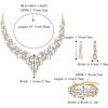 imageBriLove Wedding Bridal Jewelery for Women Austrian Crystal Teardrop Cluster Statement Necklace Dangle Earrings Link Bracelet Set07Clear GoldTone