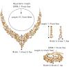 imageBriLove Wedding Bridal Jewelery for Women Austrian Crystal Teardrop Cluster Statement Necklace Dangle Earrings Link Bracelet Set08Champagne GoldTone
