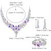 imageBriLove Wedding Bridal Jewelery for Women Austrian Crystal Teardrop Cluster Statement Necklace Dangle Earrings Link Bracelet Set10Iridescent AB SilverTone