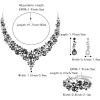 imageBriLove Wedding Bridal Jewelery for Women Austrian Crystal Teardrop Cluster Statement Necklace Dangle Earrings Link Bracelet Set11Grey Black SilverTone