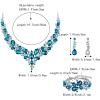 imageBriLove Wedding Bridal Jewelery for Women Austrian Crystal Teardrop Cluster Statement Necklace Dangle Earrings Link Bracelet Set12Sky Blue SilverTone