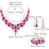 imageBriLove Wedding Bridal Jewelery for Women Austrian Crystal Teardrop Cluster Statement Necklace Dangle Earrings Link Bracelet Set13Fuchsia GoldTone