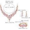 imageBriLove Wedding Bridal Jewelery for Women Austrian Crystal Teardrop Cluster Statement Necklace Dangle Earrings Link Bracelet Set15Pink GoldTone