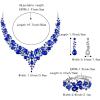 imageBriLove Wedding Bridal Jewelery for Women Austrian Crystal Teardrop Cluster Statement Necklace Dangle Earrings Link Bracelet Set16Blue SilverTone