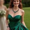 imageBriLove Wedding Bridal Jewelery for Women Austrian Crystal Teardrop Cluster Statement Necklace Dangle Earrings Link Bracelet Set19Emerald Color BlackTone