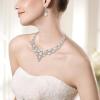 imageBriLove Wedding Bridal Jewelery for Women Austrian Crystal Teardrop Cluster Statement Necklace Dangle Earrings Link Bracelet Set20Clear