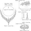 imageBriLove Wedding Bridal Jewelery for Women Austrian Crystal Teardrop Cluster Statement Necklace Dangle Earrings Link Bracelet Set21Clear rhodiumtone