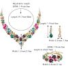 imageBriLove Wedding Bridal Jewelery for Women Austrian Crystal Teardrop Cluster Statement Necklace Dangle Earrings Link Bracelet Set22Multicolor GoldTone