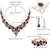 imageBriLove Wedding Bridal Jewelery for Women Austrian Crystal Teardrop Cluster Statement Necklace Dangle Earrings Link Bracelet Set4PcsAmethyst Color GoldTone