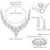 imageBriLove Wedding Bridal Jewelery for Women Austrian Crystal Teardrop Cluster Statement Necklace Dangle Earrings Link Bracelet Set4PcsClear RhodiumTone